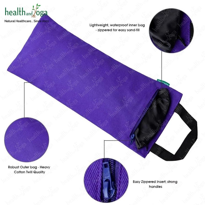 SoulGenie HealthAndYogaâ„¢ Yoga Sand Bags - Double Bag with Inner Waterproof Bag - Prop for Adding Weight and Support (Black) - Image 5